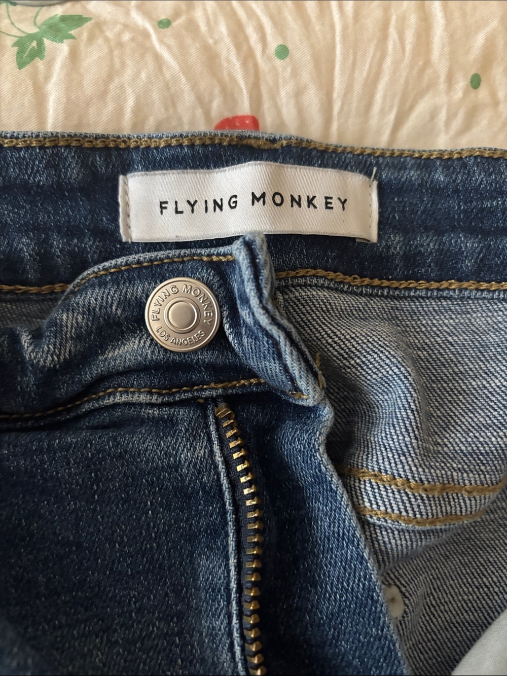 Flying Monkey Distressed Medium Blue Straight Leg Jeans - Picture 8 of 8